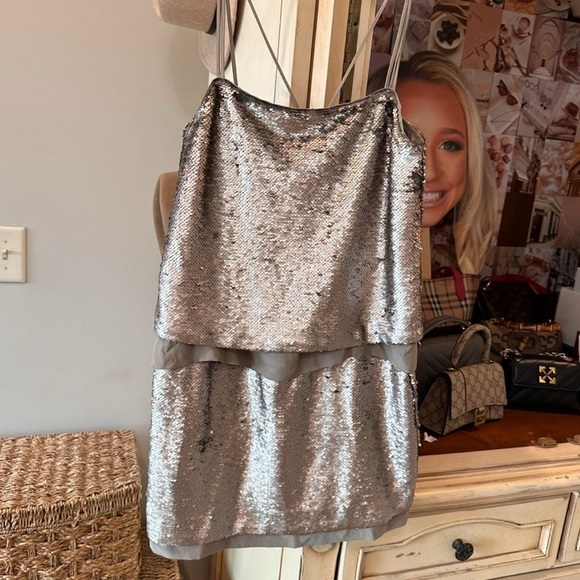 Banana Republic Silver Mini Dress - Picture 4 of 5
